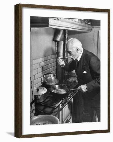 Gourmet E. Pomaine Cournosky, Tasting Food-Ralph Morse-Framed Photographic Print