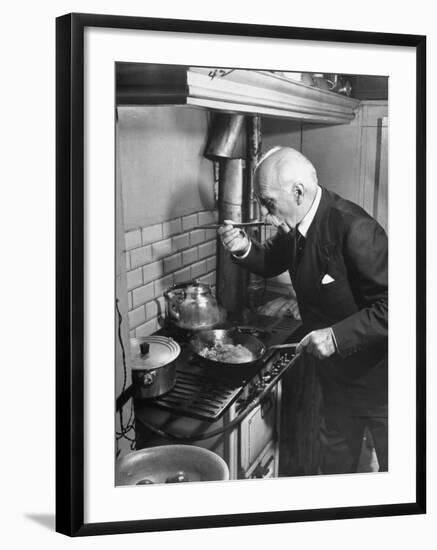 Gourmet E. Pomaine Cournosky, Tasting Food-Ralph Morse-Framed Photographic Print