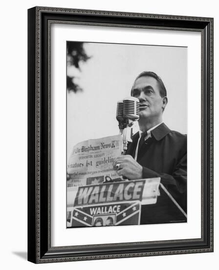 Gov. George C. Wallace of Alabama Campaigning on Behalf of His Wife For Governor-Lynn Pelham-Framed Photographic Print