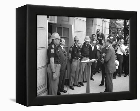 Governor George Wallace Blocks Entrance at the University of Alabama-Warren K^ Leffler-Framed Stretched Canvas