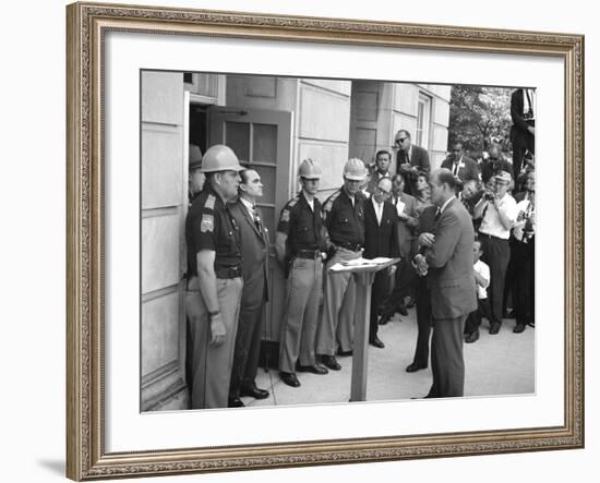 Governor George Wallace Blocks Entrance at the University of Alabama-Warren K^ Leffler-Framed Photo