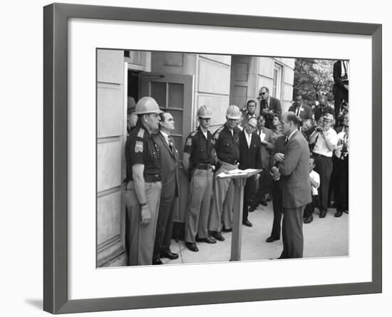 Governor George Wallace Blocks Entrance at the University of Alabama-Warren K^ Leffler-Framed Photo