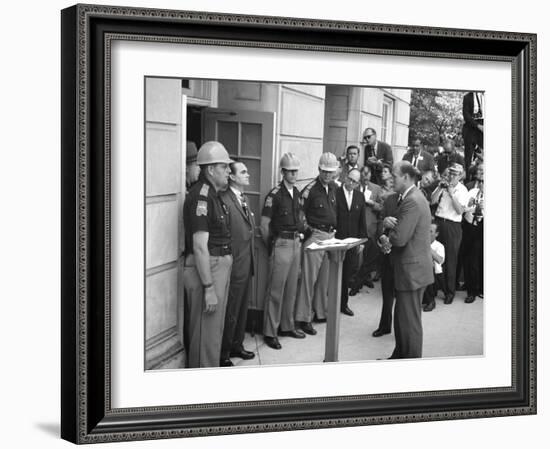 Governor George Wallace Blocks Entrance at the University of Alabama-Warren K^ Leffler-Framed Photo