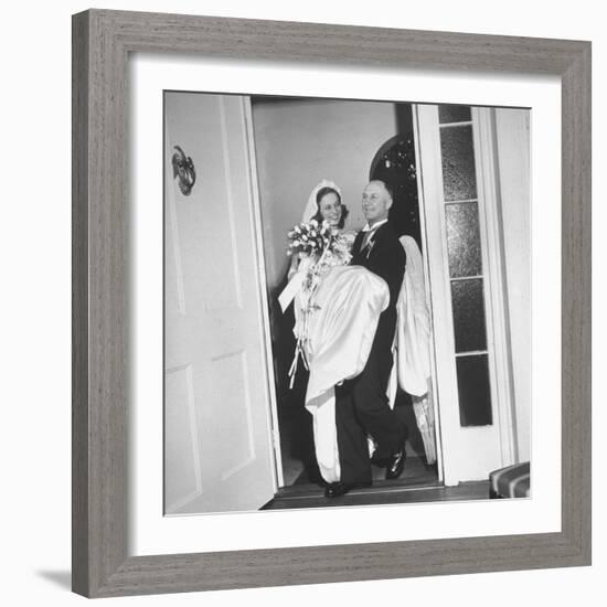 Governor J. Strom Thurmond of South Carolina Carrying His New Bride-Ed Clark-Framed Premium Photographic Print