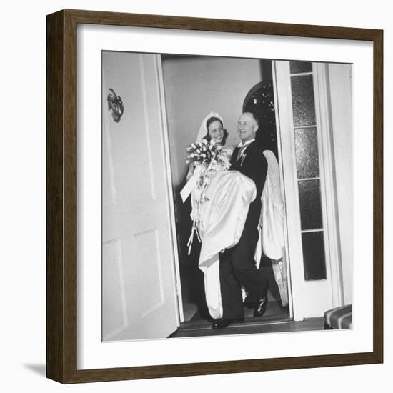 Governor J. Strom Thurmond of South Carolina Carrying His New Bride-Ed Clark-Framed Premium Photographic Print