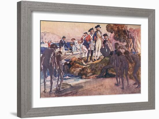 Governor Phillip in Sydney Cove-George Washington Lambert-Framed Giclee Print