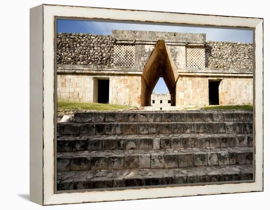 Governor's Palace in the Mayan Ruins of Uxmal, UNESCO World Heritage Site, Yucatan, Mexico-Balan Madhavan-Framed Premier Image Canvas