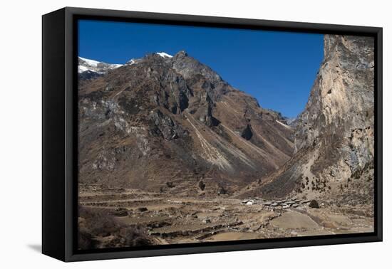 Goyul village between Lingzhi and Chebisa along the Laya-Gasa trekking route, Thimpu District, Bhut-Alex Treadway-Framed Premier Image Canvas