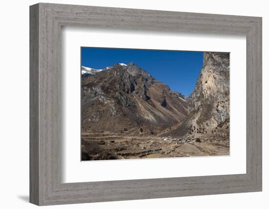 Goyul village between Lingzhi and Chebisa along the Laya-Gasa trekking route, Thimpu District, Bhut-Alex Treadway-Framed Photographic Print