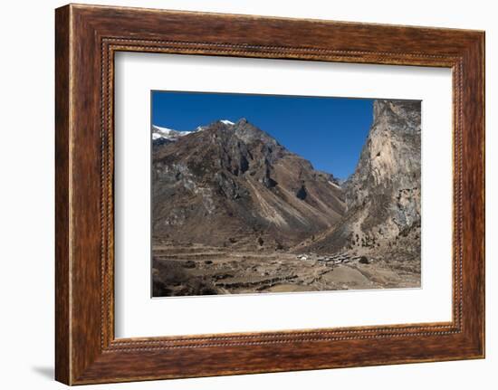 Goyul village between Lingzhi and Chebisa along the Laya-Gasa trekking route, Thimpu District, Bhut-Alex Treadway-Framed Photographic Print