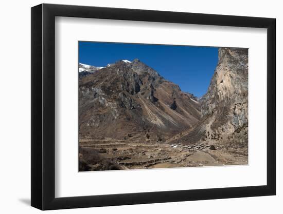 Goyul village between Lingzhi and Chebisa along the Laya-Gasa trekking route, Thimpu District, Bhut-Alex Treadway-Framed Photographic Print