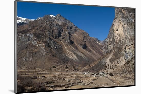 Goyul village between Lingzhi and Chebisa along the Laya-Gasa trekking route, Thimpu District, Bhut-Alex Treadway-Mounted Photographic Print