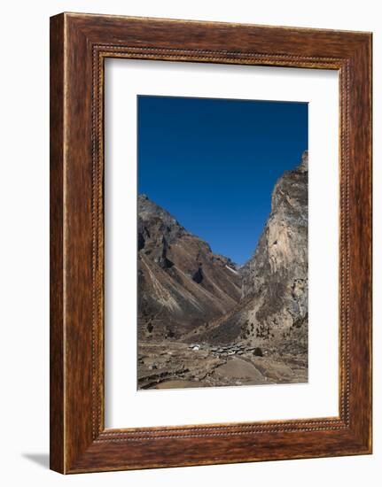 Goyul village, between Lingzhi and Chebisa on the Laya-Gasa trekking route, Thimpu District, Bhutan-Alex Treadway-Framed Photographic Print