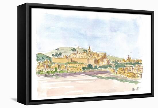 Gozo Ghawdex Malta Victoria Rabat Old Town Skyline and Citadel-M. Bleichner-Framed Stretched Canvas