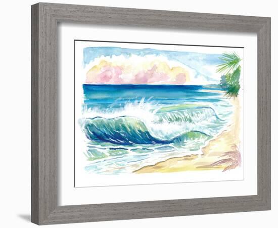 Grace Bay Beach Waves on Tropical Provo Island Turks and Caicos-M. Bleichner-Framed Art Print