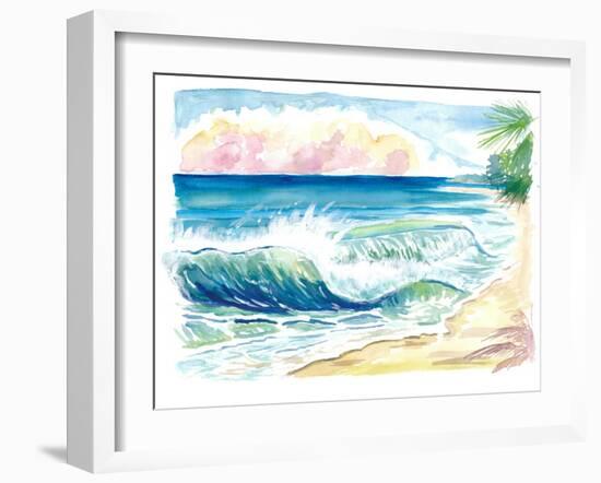 Grace Bay Beach Waves on Tropical Provo Island Turks and Caicos-M. Bleichner-Framed Art Print