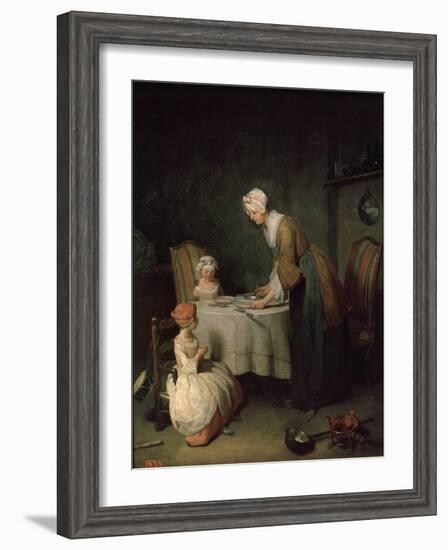 Grace before Dinner (Le Bénédicit), 1744-Jean-Baptiste Simeon Chardin-Framed Giclee Print