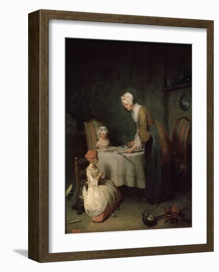 Grace before Dinner (Le Bénédicit), 1744-Jean-Baptiste Simeon Chardin-Framed Giclee Print