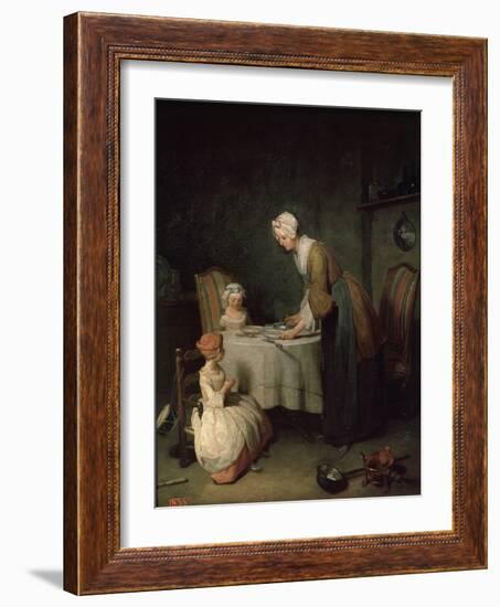 Grace before Dinner (Le Bénédicit), 1744-Jean-Baptiste Simeon Chardin-Framed Giclee Print