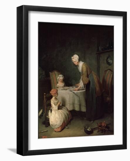 Grace before Dinner (Le Bénédicit), 1744-Jean-Baptiste Simeon Chardin-Framed Giclee Print