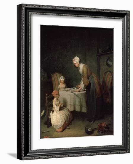 Grace before Dinner (Le Bénédicit), 1744-Jean-Baptiste Simeon Chardin-Framed Giclee Print