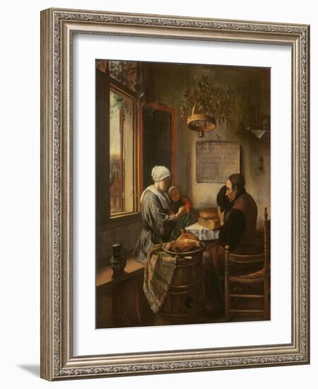 Grace Before Meat, 1660-Jan Havicksz. Steen-Framed Giclee Print