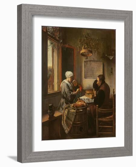 Grace Before Meat, 1660-Jan Havicksz. Steen-Framed Giclee Print