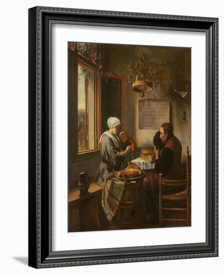 Grace Before Meat, 1660-Jan Havicksz. Steen-Framed Giclee Print