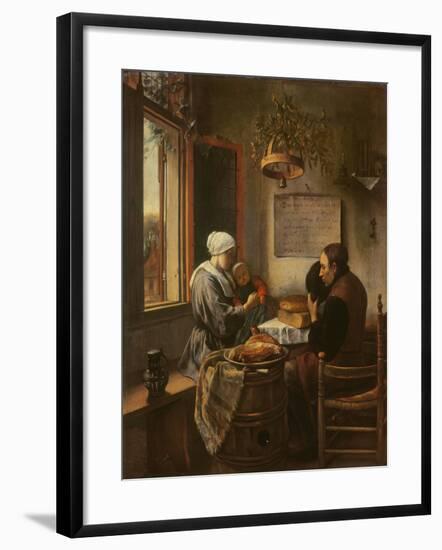 Grace Before Meat, 1660-Jan Havicksz. Steen-Framed Giclee Print