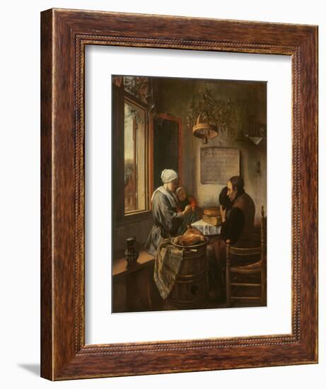 Grace Before Meat, 1660-Jan Havicksz. Steen-Framed Giclee Print