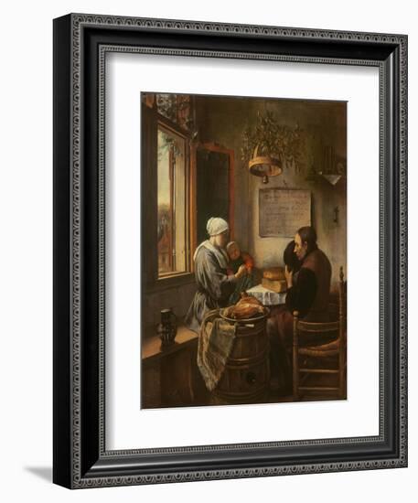 Grace Before Meat, 1660-Jan Havicksz. Steen-Framed Giclee Print