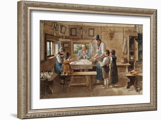 Grace before the Meal-Lorenzo Quaglio-Framed Giclee Print