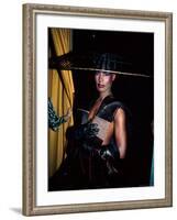 Grace Jones, Wearing Unusual Hat-John Paschal-Framed Premium Photographic Print