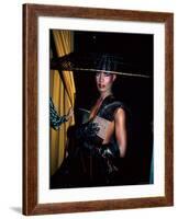 Grace Jones, Wearing Unusual Hat-John Paschal-Framed Premium Photographic Print