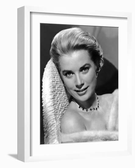 Grace Kelly (b/w photo)-null-Framed Photo