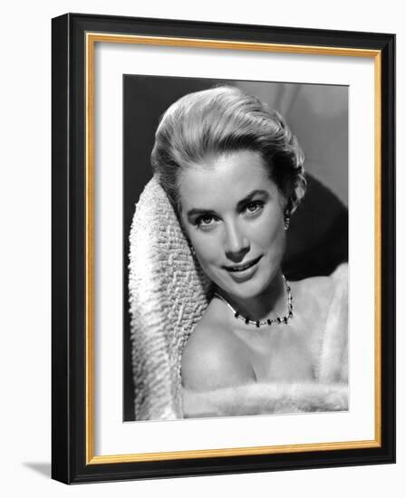 Grace Kelly (b/w photo)-null-Framed Photo