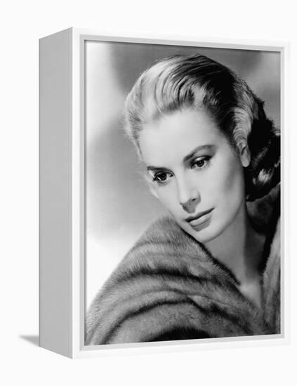 Grace Kelly (b/w photo)-null-Framed Stretched Canvas