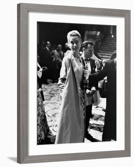 Grace Kelly Holding Her Best Oscar-George Silk-Framed Premium Photographic Print