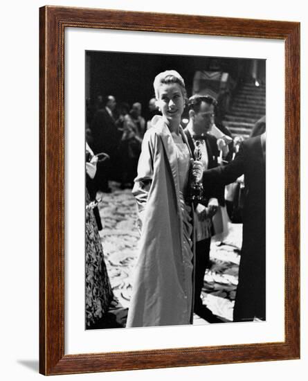 Grace Kelly Holding Her Best Oscar-George Silk-Framed Premium Photographic Print