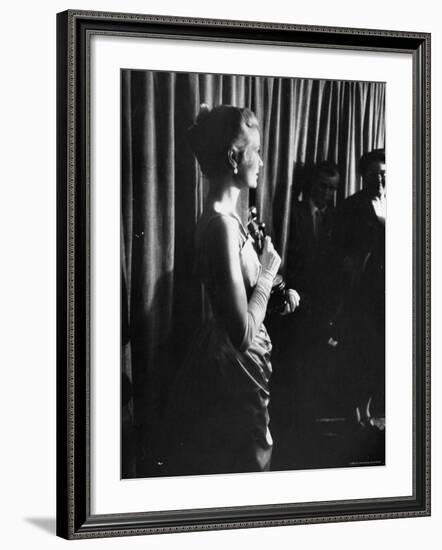 Grace Kelly Holding Her Oscar-George Silk-Framed Premium Photographic Print