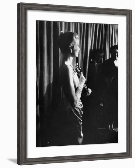 Grace Kelly Holding Her Oscar-George Silk-Framed Premium Photographic Print