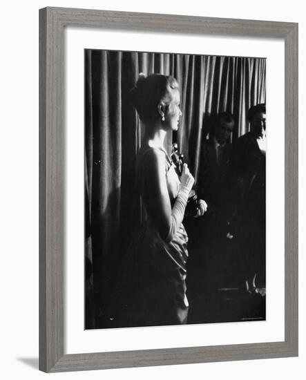 Grace Kelly Holding Her Oscar-George Silk-Framed Premium Photographic Print