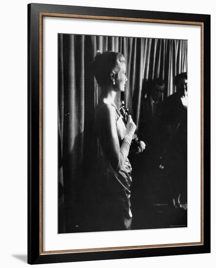 Grace Kelly Holding Her Oscar-George Silk-Framed Premium Photographic Print