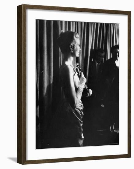 Grace Kelly Holding Her Oscar-George Silk-Framed Premium Photographic Print