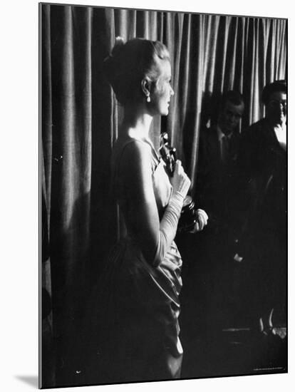 Grace Kelly Holding Her Oscar-George Silk-Mounted Premium Photographic Print