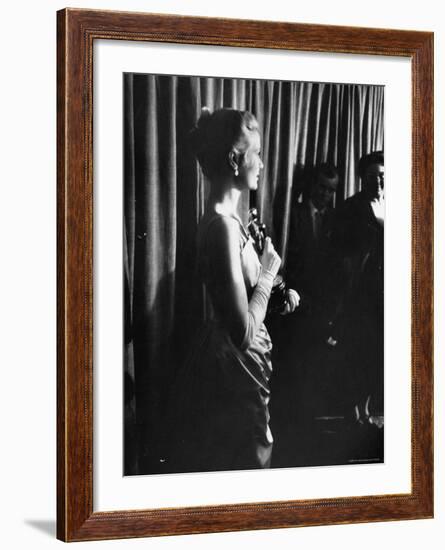 Grace Kelly Holding Her Oscar-George Silk-Framed Premium Photographic Print