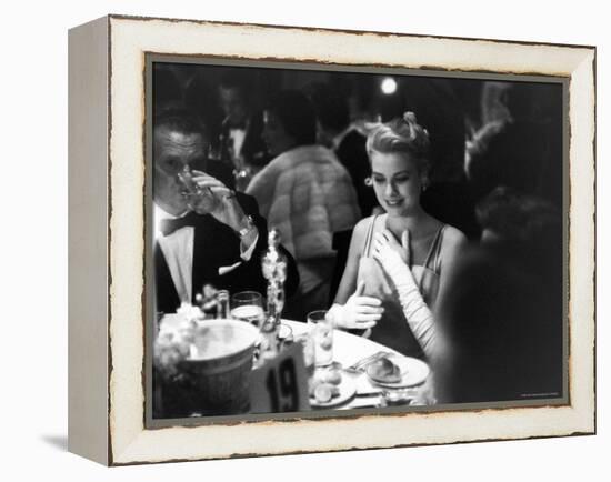 Grace Kelly Sitting at Romanoff's-George Silk-Framed Premier Image Canvas
