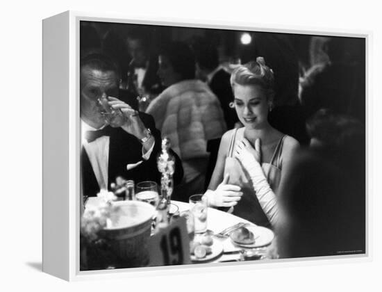 Grace Kelly Sitting at Romanoff's-George Silk-Framed Premier Image Canvas