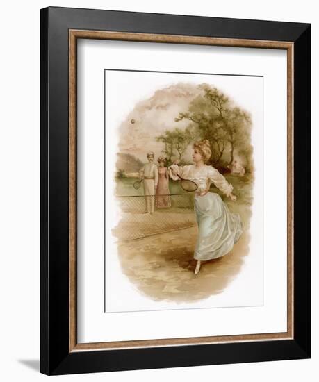 Graceful Backhand in a Victorian Garden-Ellen H. Clapsaddle-Framed Art Print