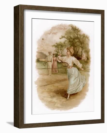 Graceful Backhand in a Victorian Garden-Ellen H. Clapsaddle-Framed Art Print